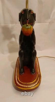 Antique Indian Folk Art Polychromed Carved Wood 1870's Monkey Lamp Set-23 Tall