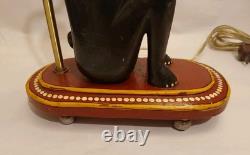 Antique Indian Folk Art Polychromed Carved Wood 1870's Monkey Lamp Set-23 Tall