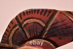Antique MEXICAN GUERRERO FOLK ART CARVED WOOD ANGEL Skull Day of the dead MASK