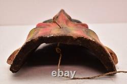 Antique MEXICAN GUERRERO FOLK ART CARVED WOOD MAN WITH MUSTACHE VTG DANCE MASK
