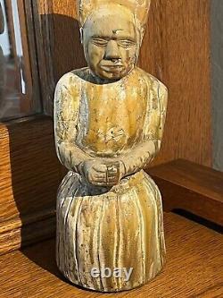 Antique Maritime Folk Art Carved Wood Figurehead
