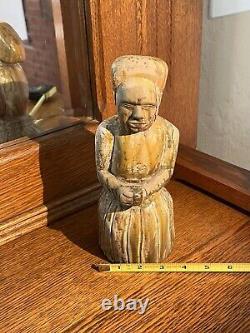 Antique Maritime Folk Art Carved Wood Figurehead