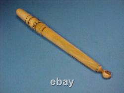 Antique Maritime Sailors Folk Art Carved Bone Needle Case Pendant Sewing Tool