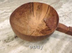 Antique Native American Indian or Folk Art Carved Handmade Wooden Ladle
