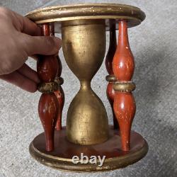 Antique Odd Fellows Carved Wood Hourglass Folk Art AAFA ca 1885