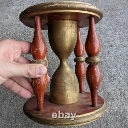 Antique Odd Fellows Carved Wood Hourglass Folk Art AAFA ca 1885