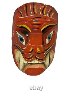 Antique Old Hand Carved Wood Mask Folk Art Mexican South American