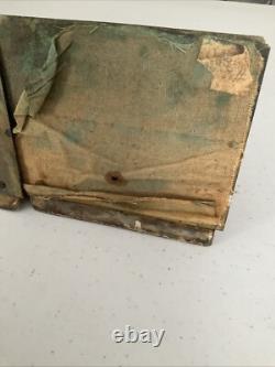 Antique Oriental Bookend Carved Folk Art Hand Carved Wood Village Carving 6