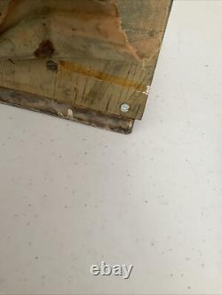 Antique Oriental Bookend Carved Folk Art Hand Carved Wood Village Carving 6