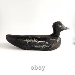 Antique Primitive Duck Decoy Hand Carved Painted Rustic Carving Folk Art Display