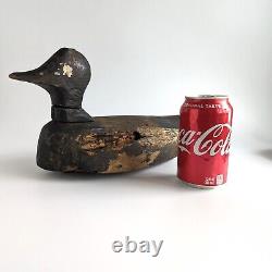 Antique Primitive Duck Decoy Hand Carved Painted Rustic Carving Folk Art Display