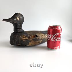 Antique Primitive Duck Decoy Hand Carved Painted Rustic Carving Folk Art Display