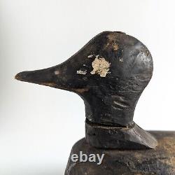 Antique Primitive Duck Decoy Hand Carved Painted Rustic Carving Folk Art Display