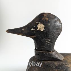 Antique Primitive Duck Decoy Hand Carved Painted Rustic Carving Folk Art Display
