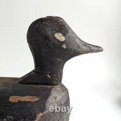Antique Primitive Duck Decoy Hand Carved Painted Rustic Carving Folk Art Display