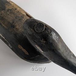 Antique Primitive Duck Decoy Hand Carved Painted Rustic Carving Folk Art Display