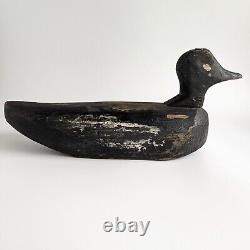 Antique Primitive Duck Decoy Hand Carved Painted Rustic Carving Folk Art Display