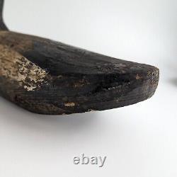 Antique Primitive Duck Decoy Hand Carved Painted Rustic Carving Folk Art Display