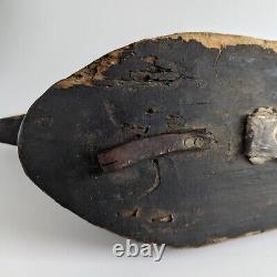 Antique Primitive Duck Decoy Hand Carved Painted Rustic Carving Folk Art Display
