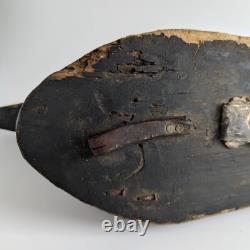 Antique Primitive Duck Decoy Hand Carved Painted Rustic Carving Folk Art Display