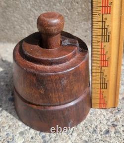 Antique Primitive Folk Art Carved Wood Pineapple Butter Mold Stamp