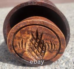 Antique Primitive Folk Art Carved Wood Pineapple Butter Mold Stamp