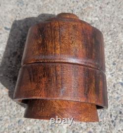 Antique Primitive Folk Art Carved Wood Pineapple Butter Mold Stamp