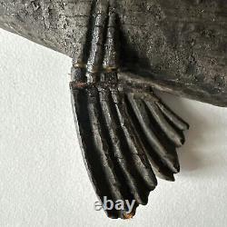 Antique Primitive Folk Art Carved Wooden Fish Nautical Sign 27x11x2 Read