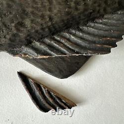 Antique Primitive Folk Art Carved Wooden Fish Nautical Sign 27x11x2 Read