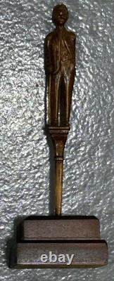 Antique Primitive Folk Art Carving of a Man In Suit With Cane