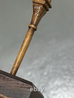 Antique Primitive Folk Art Carving of a Man In Suit With Cane