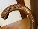 Antique Primitive Folk Art Hand Carved Wooden Fox Or Wolf Cane Walking Stick
