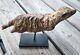 Antique Primitive Folk Art Painted Carved Ram/sheep Fragment On Custom Stand