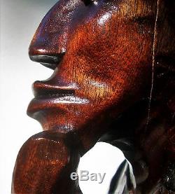 Antique Primitive Statue Folk Art Carving Sculpture Black Americana Collectible