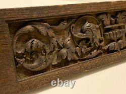 Antique Relic Folk Art Desk Drawer Oak Salvage Carving withMystical Water Dolphin