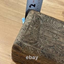 Antique Scandinavian Carved Wooden Snuff Box c. 1800 Norwegian Folk Art