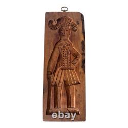 Antique Springerle Folk Art Figural Hand-Carved Wooden Cookie Mold