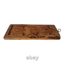 Antique Springerle Folk Art Figural Hand-Carved Wooden Cookie Mold