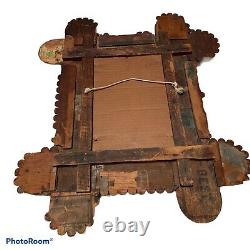 Antique TRAMP ART FOLK ART Frame Photo Mirror Artwork Layered Hand Carved Wooden