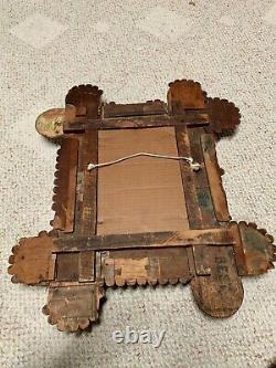 Antique TRAMP ART FOLK ART Frame Photo Mirror Artwork Layered Hand Carved Wooden