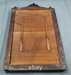 Antique TRAMP ART Hand Crafted FOLK ART Carved Wood MIRROR Hall Entry 15 X 25