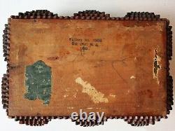Antique Tramp Art Folk Art Chip-carved Covered Box
