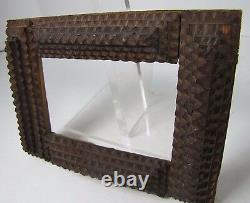 Antique Tramp Art Frame ornate old layered decorative hand carved folk art