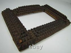 Antique Tramp Art Frame ornate old layered decorative hand carved folk art