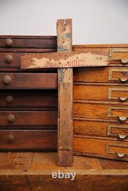 Antique Tramp Art Wood Carving Crucifix Cross Folk Art Cigar Boxes Vintage