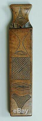 Antique Treen Primitive Razor Box Carved Wood Folk Art Slate Hone Sharpener