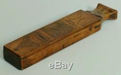 Antique Treen Primitive Razor Box Carved Wood Folk Art Slate Hone Sharpener