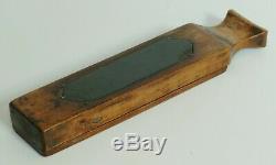 Antique Treen Primitive Razor Box Carved Wood Folk Art Slate Hone Sharpener