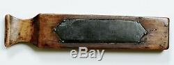 Antique Treen Primitive Razor Box Carved Wood Folk Art Slate Hone Sharpener