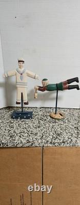 Antique/VTG Hand Carved Wooden Folk Art 12½×7 9×9 Great VTG Condition